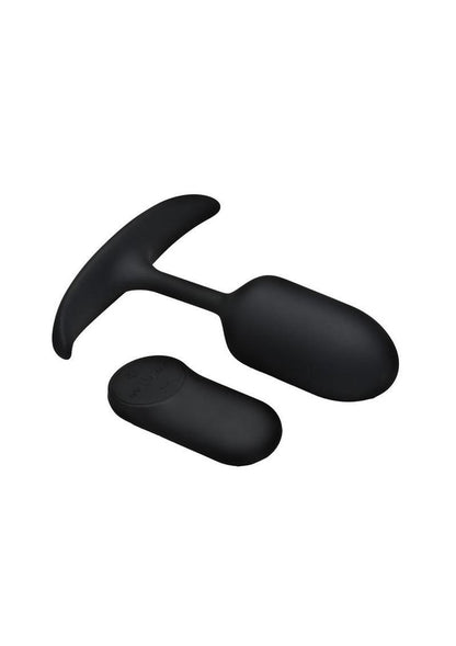 Heavy Hitters Vibrating Weighted Silicone Anal Plug - Black - Medium