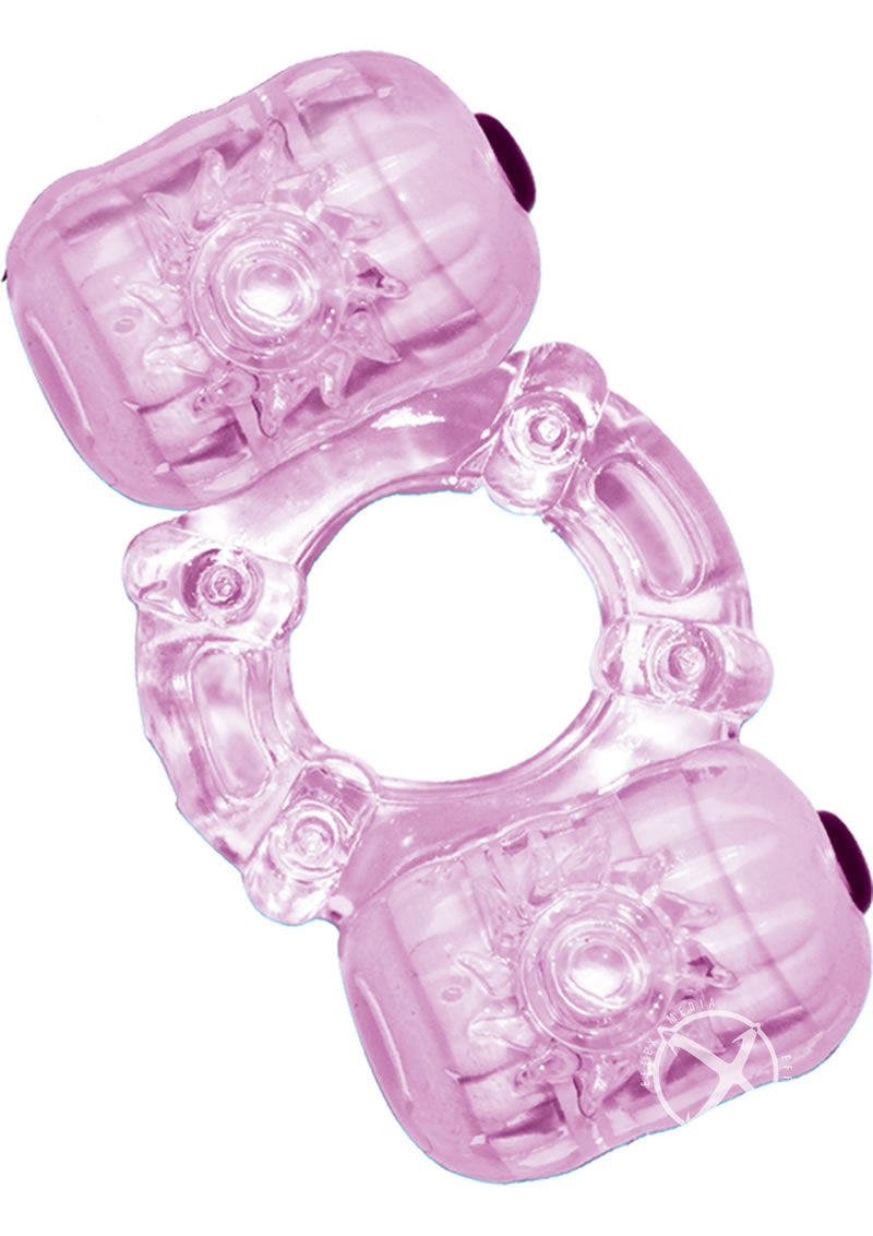 Hero Double Pleaser Teaser Vibrating Cock Ring - Purple