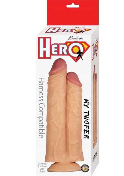 Hero My Twofer Double Dildo with Suction Cup - Vanilla