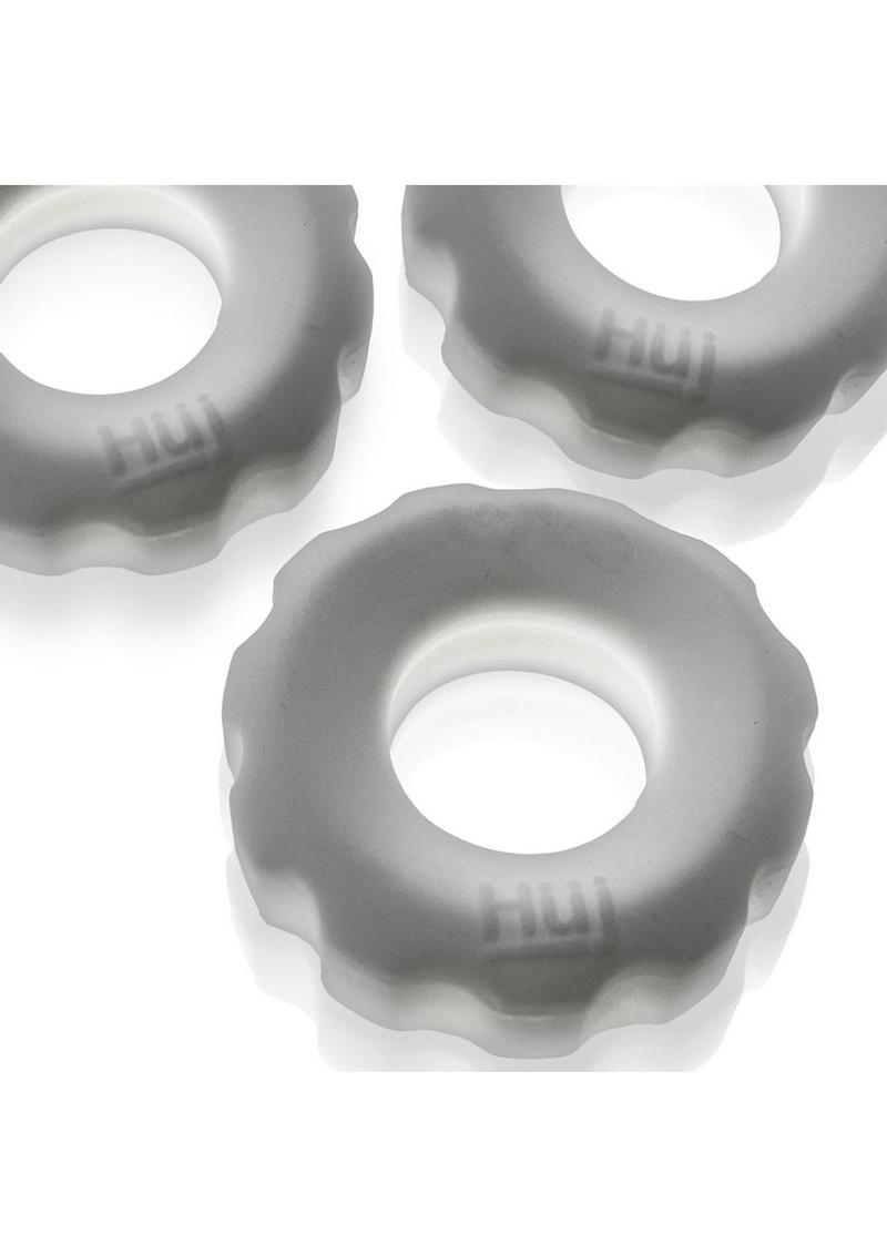 Hunkyjunk Huj Cockrings - White/White Ice - 3 Pack