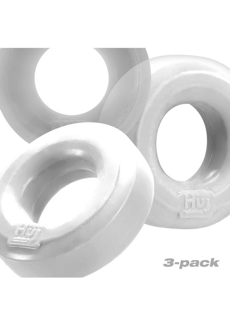 Hunkyjunk Huj3 Silicone C-Rings - Clear/White/White Ice - 3 Pack