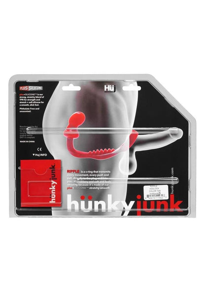 Hunkyjunk Ripple Silicone Textured Asslock - Black