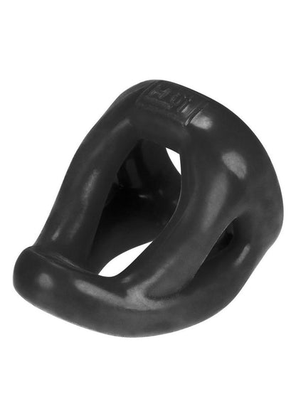 Hunkyjunk Slingshot Silicone 3 Ring Teardrop Cock Ring - Black