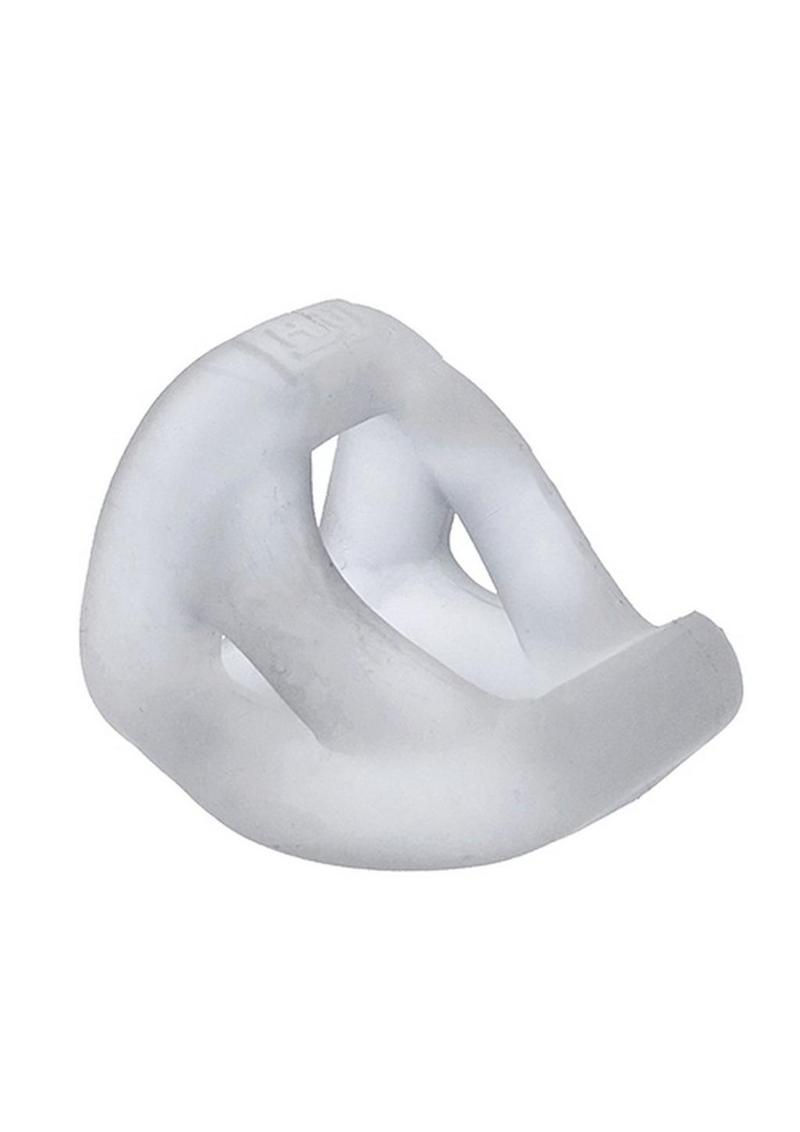 Hunkyjunk Slingshot Silicone 3 Ring Teardrop Cock Ring - Clear/Clear Ice