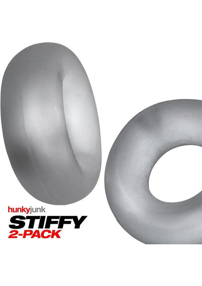 Hunkyjunk Stiffy Bulge Silicone Cock Rings - Clear/Clear Ice - 2 Pack