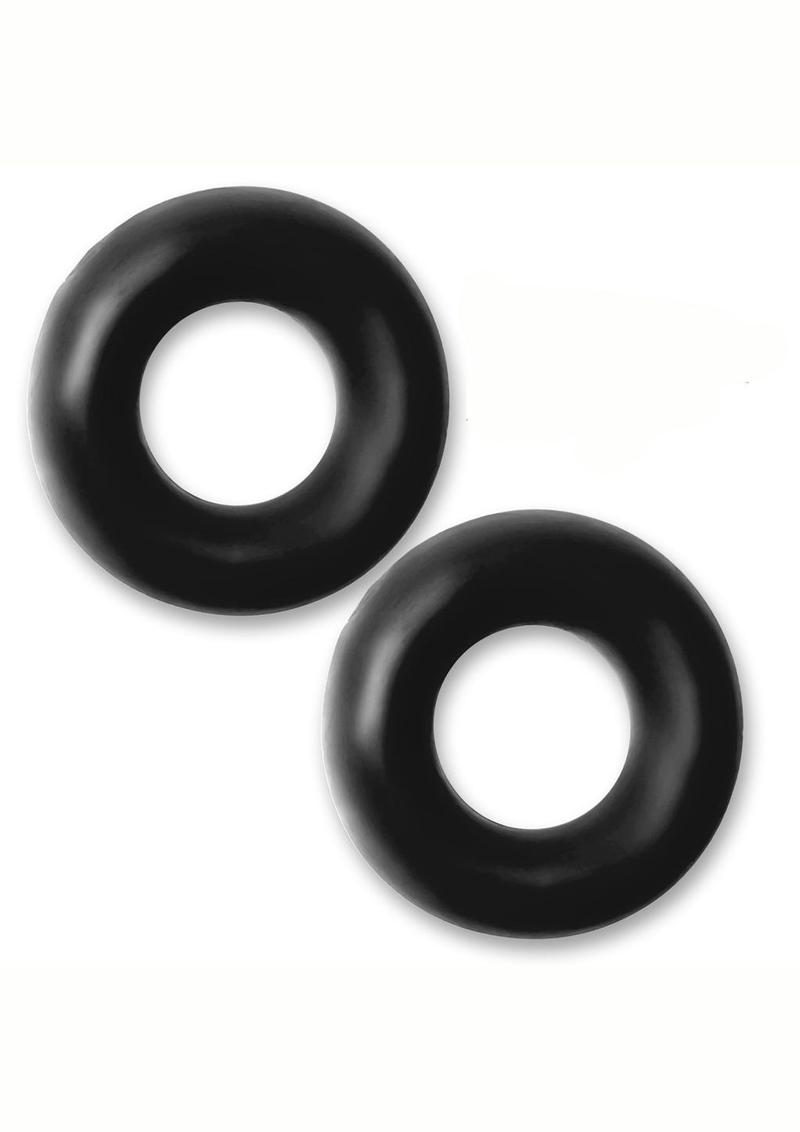 Hunkyjunk Stiffy Bulge Silicone Cock Rings - Black/Tar Ice - 2 Pack