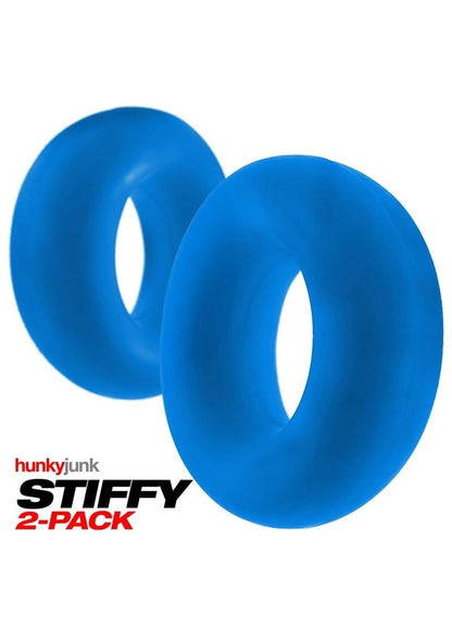 Hunkyjunk Stiffy Bulge Silicone Cock Rings - Blue/Teal Ice - 2 Pack