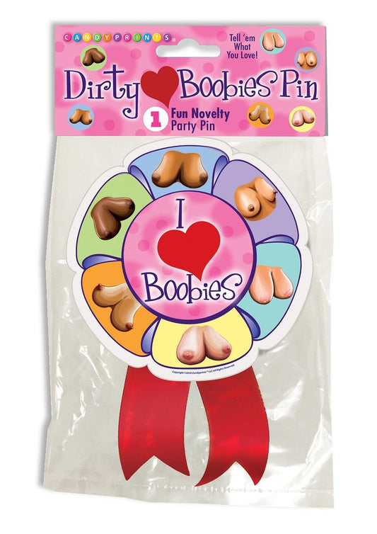 I Love Boobs Wearable Pin - Multicolor