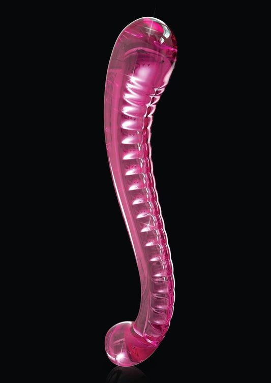 Icicles No 69 Textured G-Spot Glass Probe - Pink