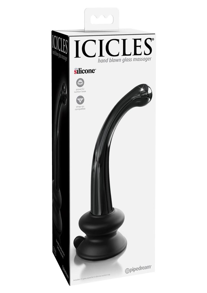 Icicles No. 87 Glass G-Spot Wand with Bendable Silicone Suction Cup