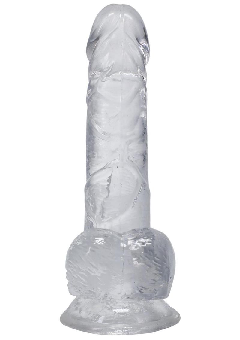 In A Bag Dick Dildo with Balls - Clear - 6in