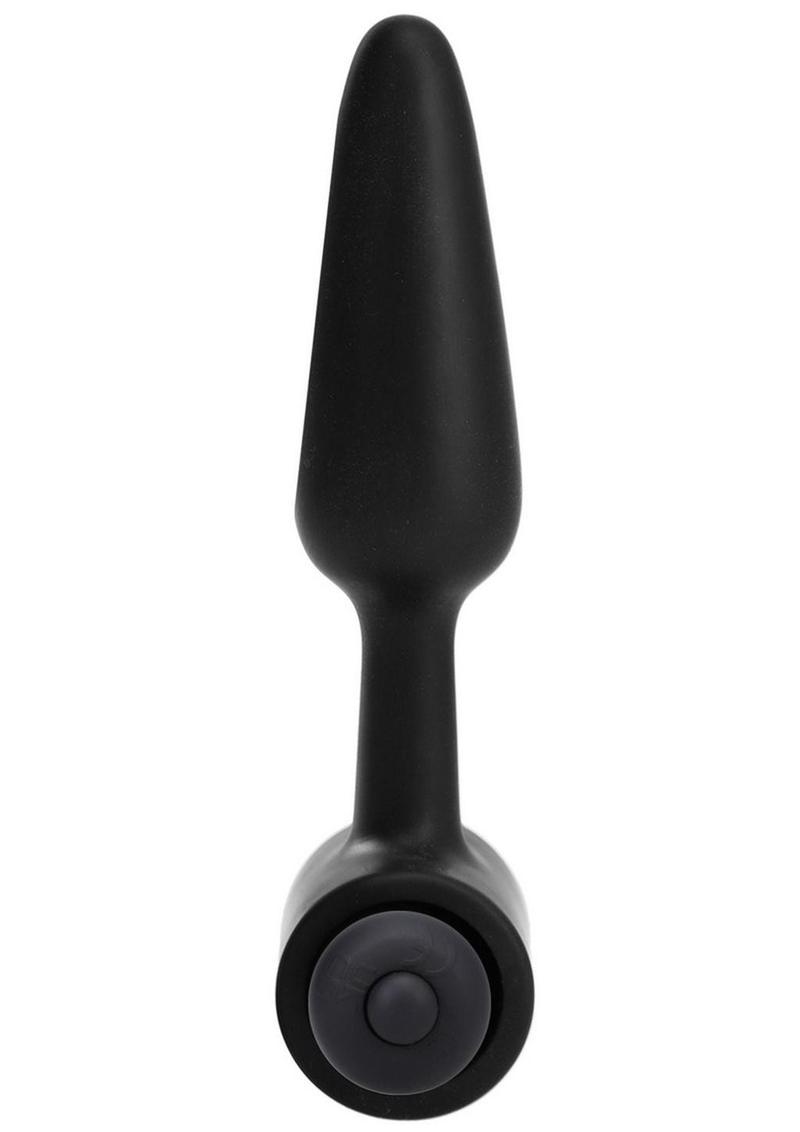 In A Bag Silicone Vibrating Butt Plug - Black - 3in