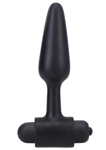 In A Bag Silicone Vibrating Butt Plug - Black - 4in