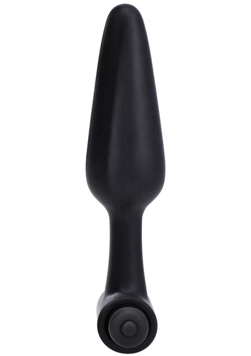 In A Bag Silicone Vibrating Butt Plug - Black - 5in