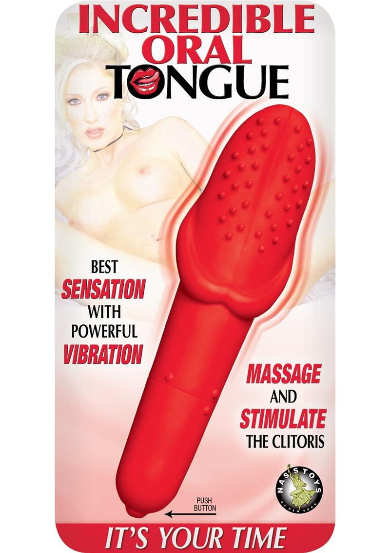 Incredible Oral Tongue Silicone Vibrator - Red