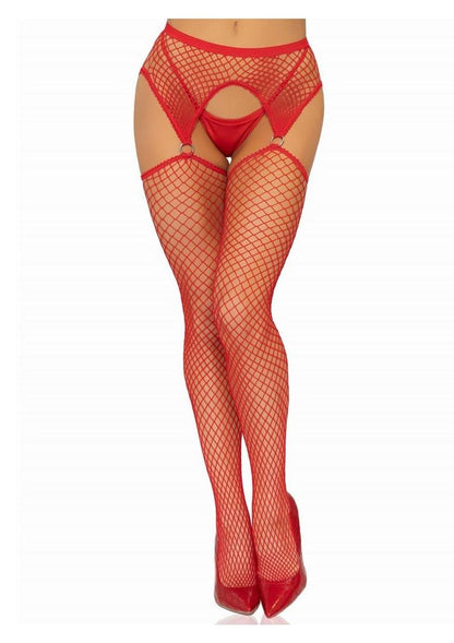 Industrial Net Stockings with O-Ring Attached Garter Belt