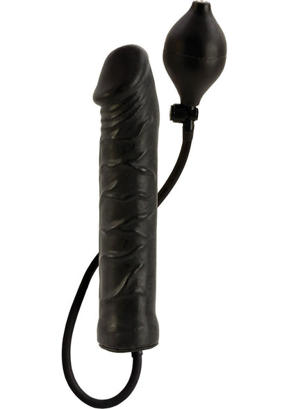 Inflatable Stud Dildo - Black - 9.5in