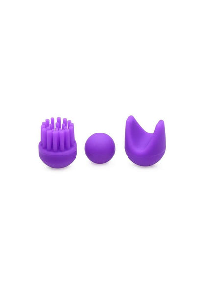 Inmi 10x En Pointe Teaser Silicone Rechargeable Stimulator with 3 Attachments - Purple