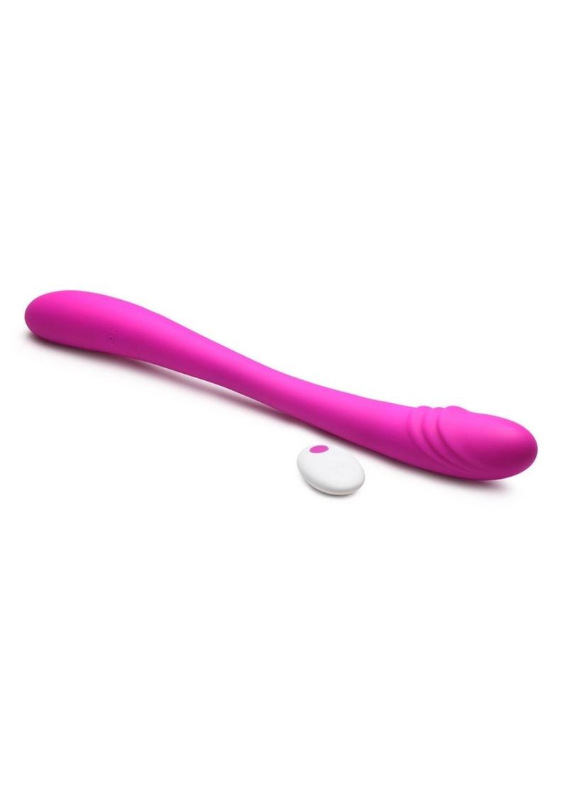 Inmi 7x Double Down Rechargeable Silicone Double Dildo with Remote Control - Purple