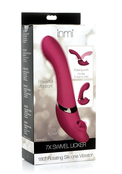 Inmi 7x Swivel Licker 180 Rotating Silicone Licking Vibrator - Pink