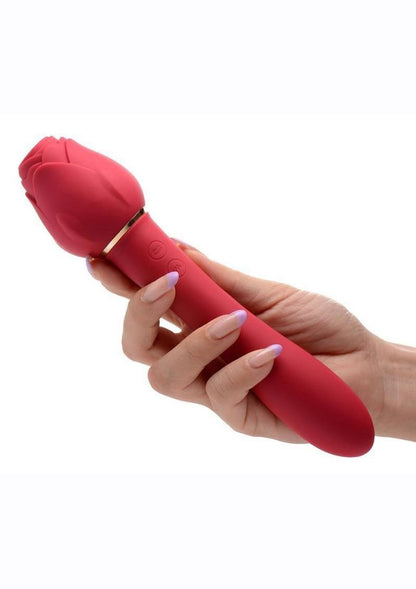 Inmi Bloomgasm Suction Rose Vibrator Rechargeable Clit Stimulator - Red