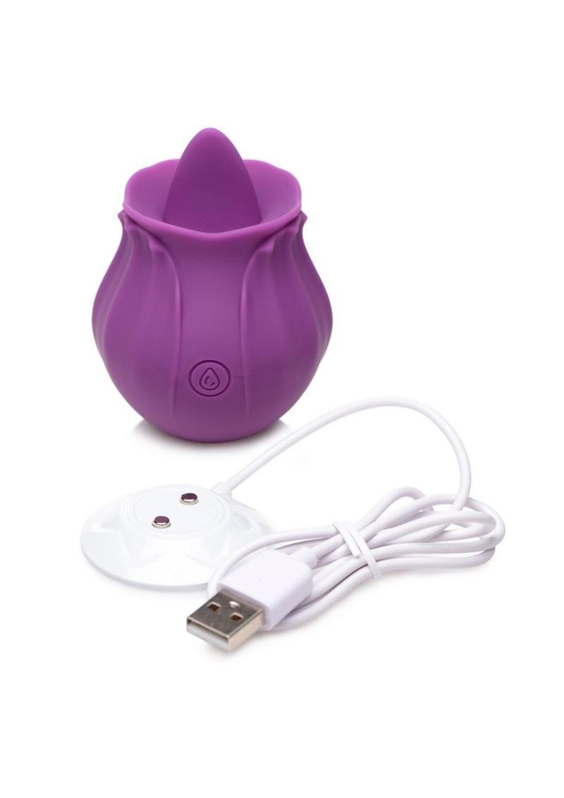 Inmi Bloomgasm Wild Violet 10x Silicone Rechargeable Licking Clit Stimulator