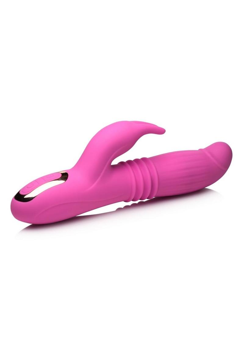 Inmi Lil' Swell 35x Thrusting and Swelling Rechargeable Silicone Rabbit Vibrator - Pink