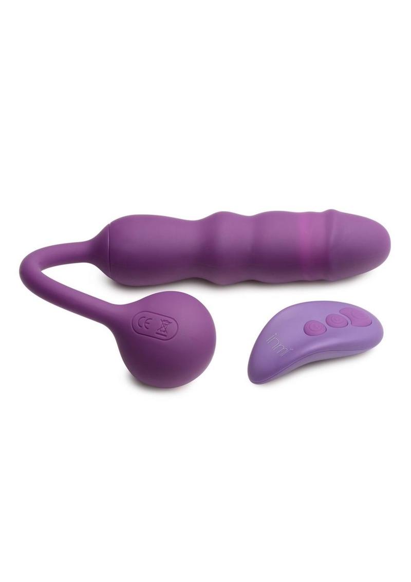 Inmi Thrust Thumper Rechargeable Silicone Vibrator with Remote Control - Purple