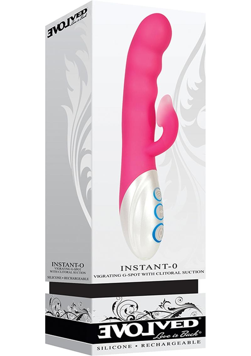 Instant-O Rechargeable Silicone G-Spot Vibrator with Clitoral Suction