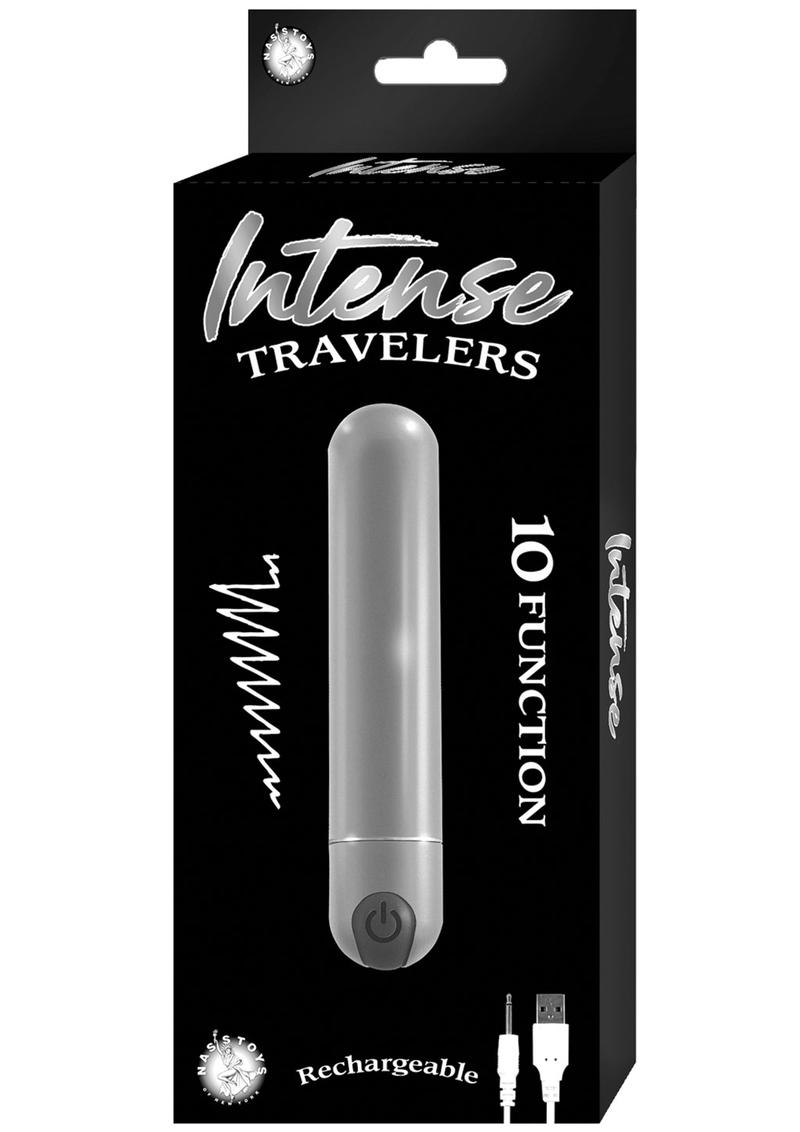 Intense Travelers Aluminum Rechargeable Vibrator - Metal/Silver