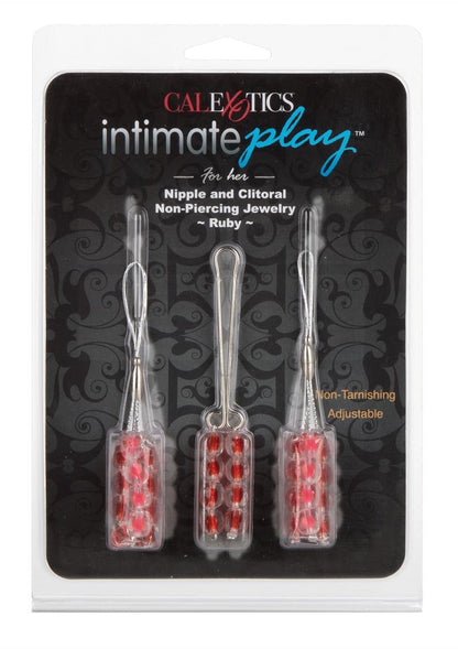 Intimate Play Nipple and Clitoral Non Piercing Body Jewelry - Ruby