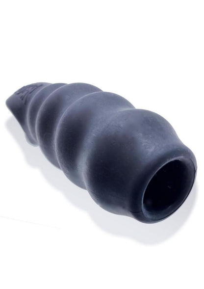 Invader Rippled Open-Ended Silicone Cocksheath Extender - Black/Frost