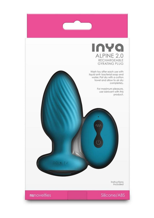 Inya Alpine 2.0 Rechargeable Silicone Remote Anal Plug - Teal