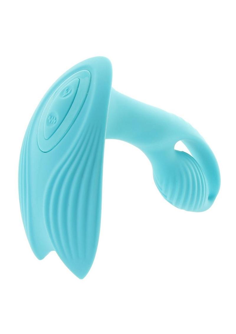 Inya Bump-N-Grind Silicone Rechargeable Warming Vibrator with Remote Control - Teal