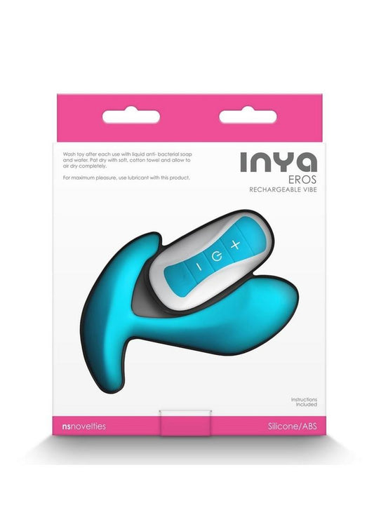 Inya Eros Rechargeable Silicone Vibrating Stimulator with Remote Control - Blue