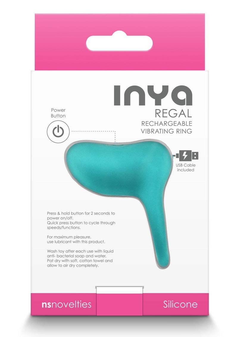 Inya Regal Rechargeable Siicone Cock Ring - Teal