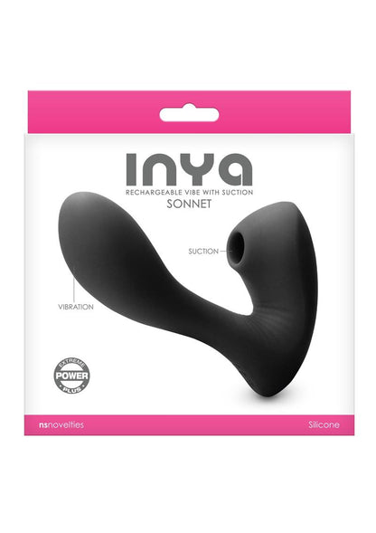 Inya Sonnet Silicone Rechargeable Vibrator with Clitoral Stimulation - Black