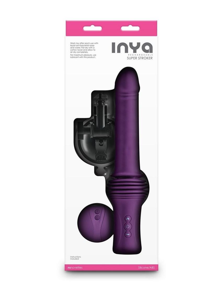 Inya Super Stroker Rechargeable Silicone Thrusing Vibrator - Purple