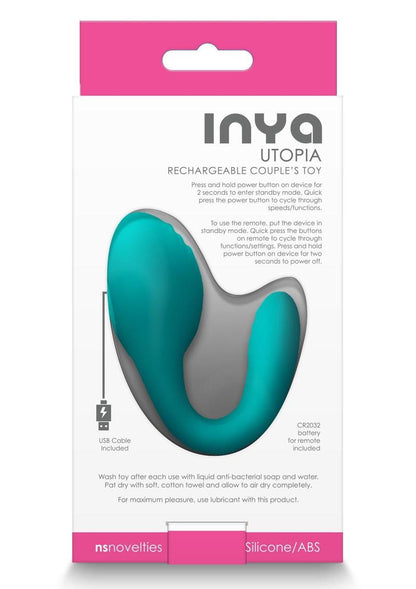 Inya Utopia Rechargeable Silicone Vibrator - Teal