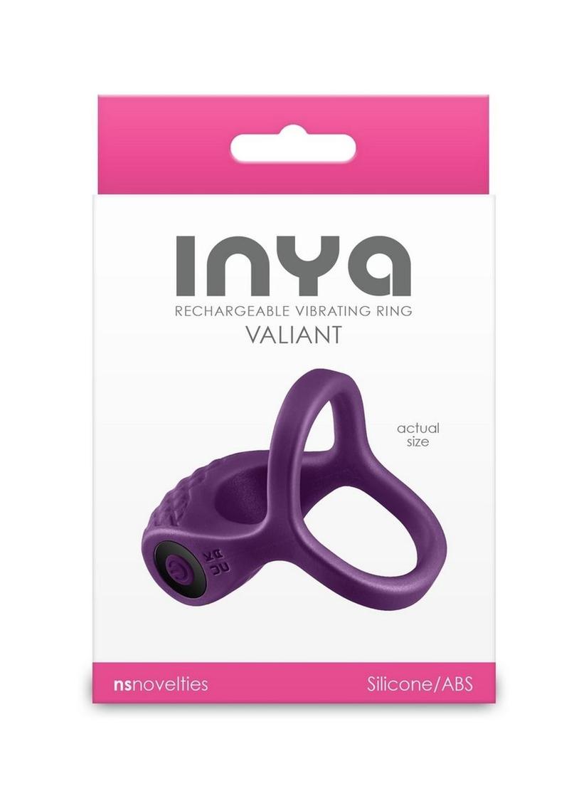 Inya Valiant Rechargeable Silicone Cock and Ball Ring - Purple