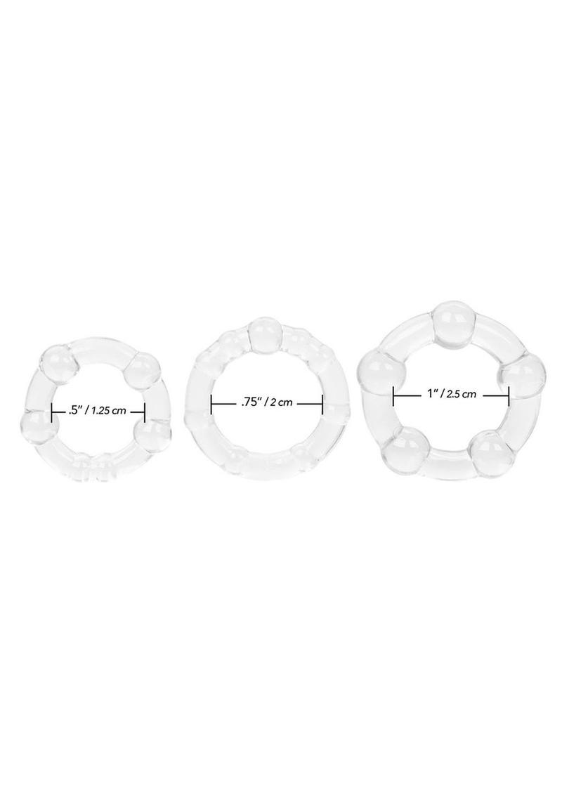 Island Rings Cock Rings - Clear - 3 Piece Set