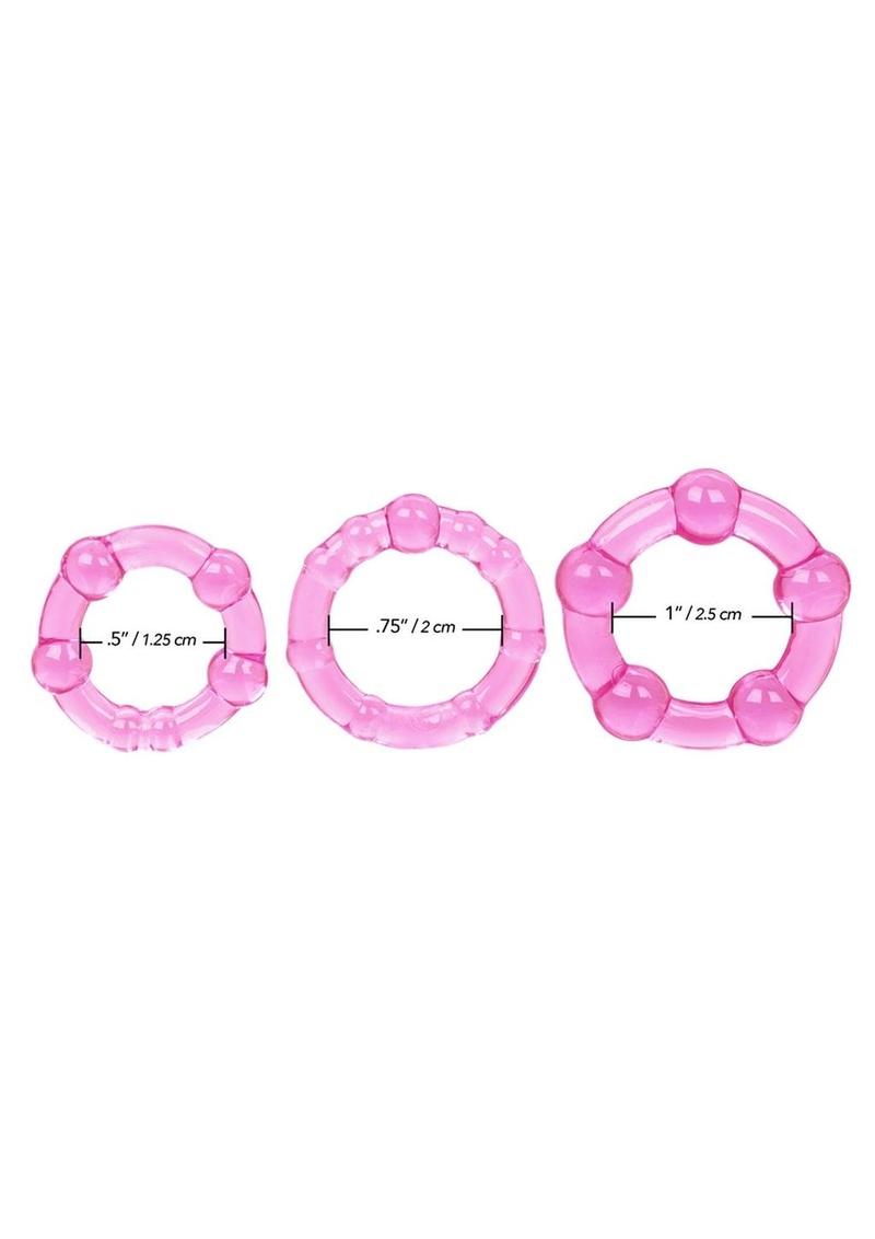 Island Rings Cock Rings - Pink - 3 Piece Set