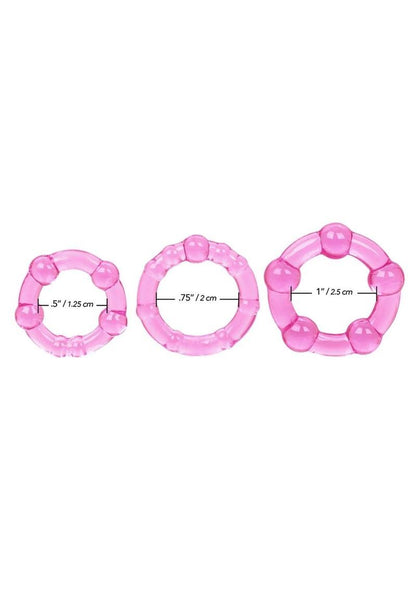 Island Rings Cock Rings - Pink - 3 Piece Set