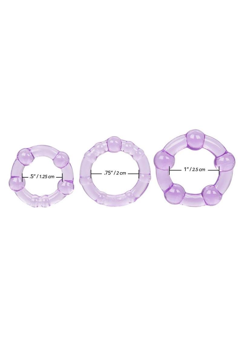 Island Rings Cock Rings - Purple - 3 Piece Set