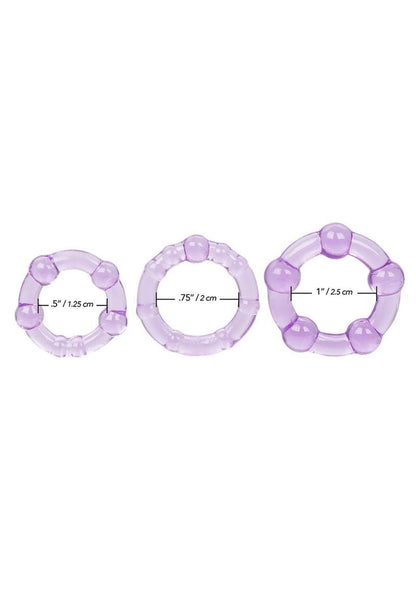 Island Rings Cock Rings - Purple - 3 Piece Set