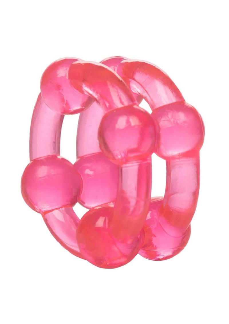 Island Rings Double Stacker Cock Rings - Pink - 2 Piece Set