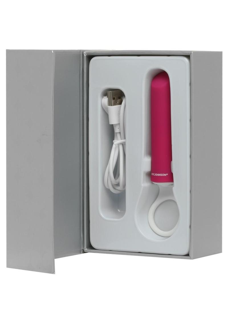 iVibe Select iPlease USB Magnetic Silicone Mini Vibrator Waterproof - Pink - 5.25in