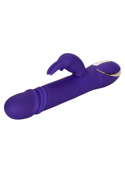 Jack Rabbit Signature Silicone Thrusting Rabbit Rechargeable Vibrator - Purple