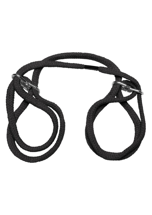 Japanese Style Bondage Cotton Cuffs - Black