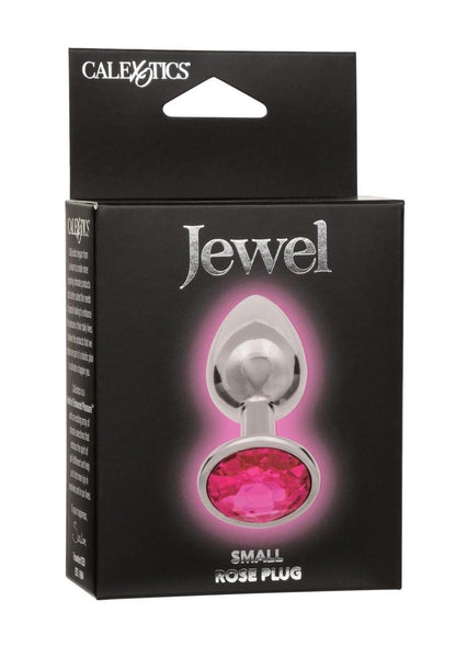 Jewel Rose Aluminum Anal Plug - Metal/Pink - Small